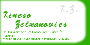 kincso zelmanovics business card